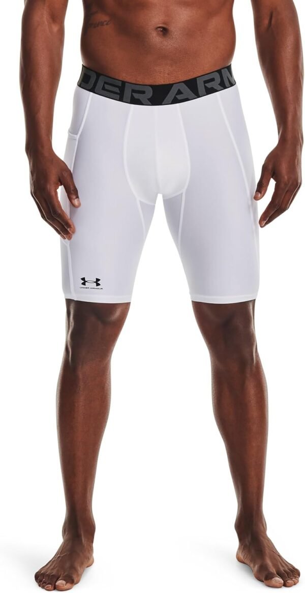Under Armour Homme Short De Compression Heatgear Pocket Baselayer, Black/White