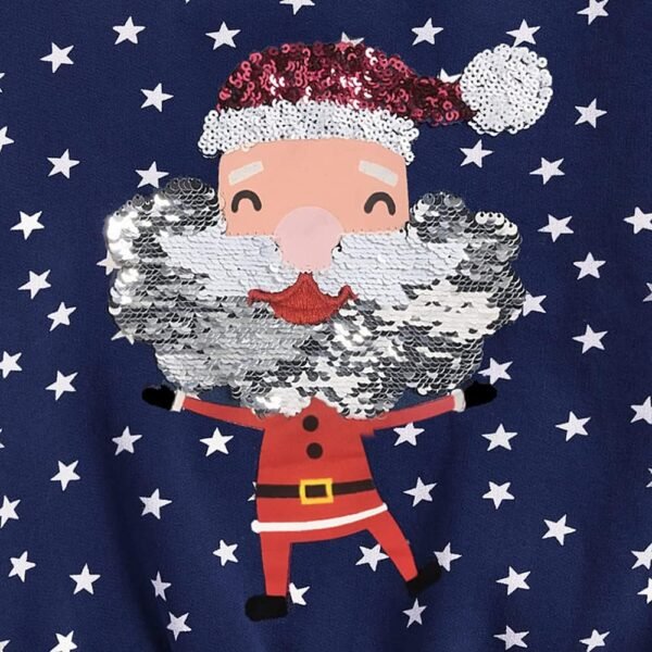 Kids Christmas Jumpers 1-7 Years Boys Girls Xmas Sweatshirts Jumper Toddler Santa Claus Reindeer Tops Present Baby T-Shirts Long Sleeve Cotton Outfits Gifts Tees Crew Neck Casual Winter Clothes – Image 4