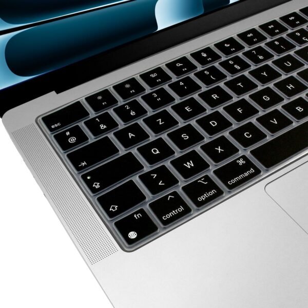 Arisase Housse de clavier ultra fine en silicone pour MacBook Air 13,6"/15,3" avec puce M4 2025 - Accessoire de protection souple pour ordinateur portable MacBook Air 13,6"/15,3" (français) – Image 4