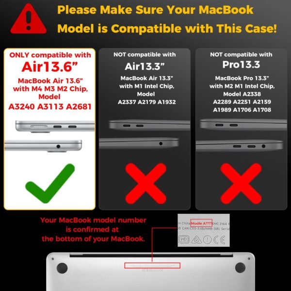 EooCoo Coque Compatible avec MacBook Air 13 Pouces M2 M3 M4 avec 13,6" Retina et Touch ID, 2022 2024 2025, A2681 A3113 A3240, Protection Étui Rigide en Plastique Cristal Noir - Mathématiques Avancées – Image 7