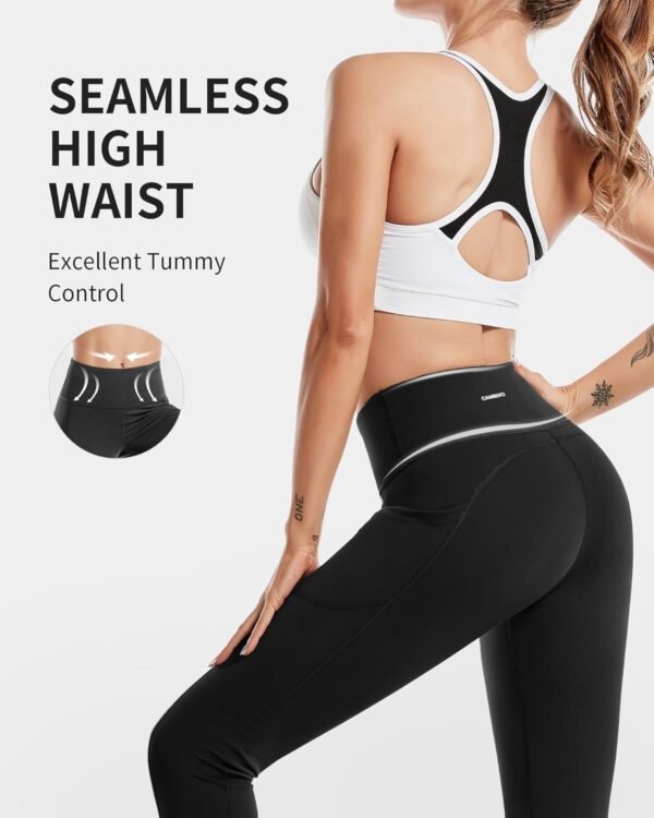 CAMBIVO Legging de Sport Femme, Leggings Push up Taille Haute Flexible, Pantalon Yoga Butt Lift et Contrôler du Ventre avec Poches pour Sport Pilates Running Fitness – Image 5