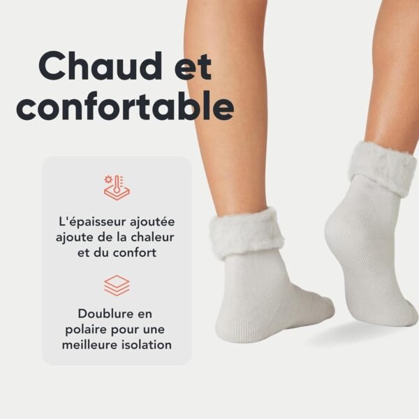 FM London lot de 6 chaussettes de lit thermiques super douces pour femmes – Image 3