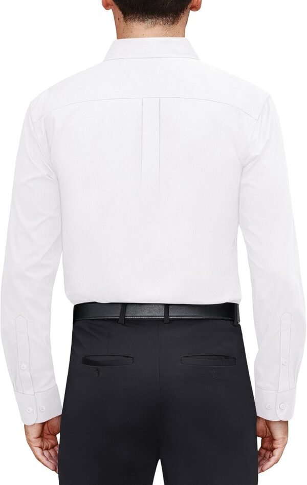 J.VER Chemise pour homme - Protection contre les taches - Coupe droite - Facile à repasser - Chemise à manches longues - Classique - Stretch - Chemise d'affaires - Chemise de loisirs - Chemise de – Image 3
