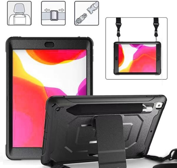 KEQKEV Bandoulière réglable, sangle tour de cou confortable à dégagement rapide pour iPad, tablette, appareil photo, jumelles, sac à bandoulière pour ordinateur portable, noir, Medium – Image 5