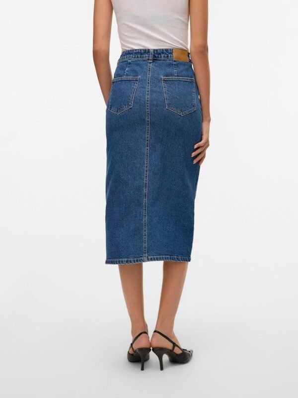 VERO MODA Jupe en Jean Longueur Mollet avec Fente 5 Poches Midi Skirt – Image 5