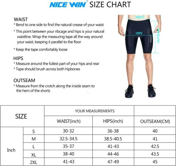 NICEWIN Sports Cuissard de Cyclisme pour Homme Vélo Shorts de 4D Gel Rembourré Séchage Rapid Pantalon VTT Respirant Cycliste – Image 7