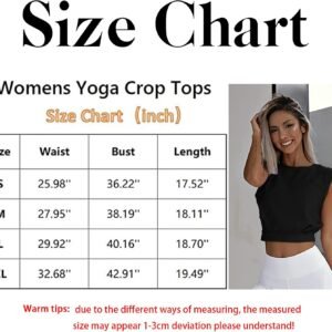 Alternative view of Hanaoops Débardeur Femme Haut à col Rond Y2K Tops Débardeurs Court Décontracté T-Shirts sans Manche Chemises Gilet Sexy Eté Crop Tops pour Course Yoga Sport