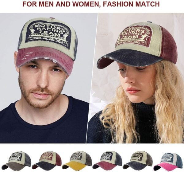 Tuopuda® Casquette de Baseball Vintage Unisexe Sport Casquette Snapback Hip-Hop Snap Back Trucker Motorcycle Cap – Image 5