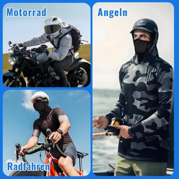 Zidoley Lot de 2 cagoules de moto, coupe-vent, rafraîchissantes, demi-masques, cagoules de ski, accessoires de moto, convient pour les sports de plein air, le ski, la moto, la pêche et le cyclisme – Image 6