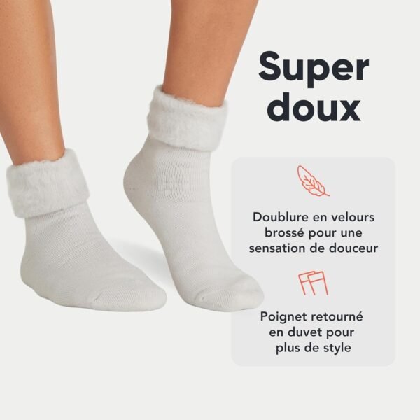 FM London lot de 6 chaussettes de lit thermiques super douces pour femmes – Image 2