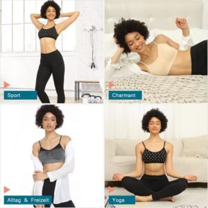 Alternative view of Vertvie Femme Soutien-Gorge de Sport Dentelle sans Armature Sexy Brassière Rembourré Push Up Lingerie Lace Bra Tank Top Bustier Confortable