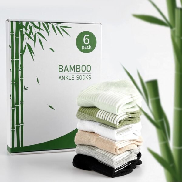 Chaussettes Basses en Bambou Femmes Socquettes 39-42/35-38, Chaussettes de Course Sport Running Dames Respirantes en Coton, 6 Paires – Image 9