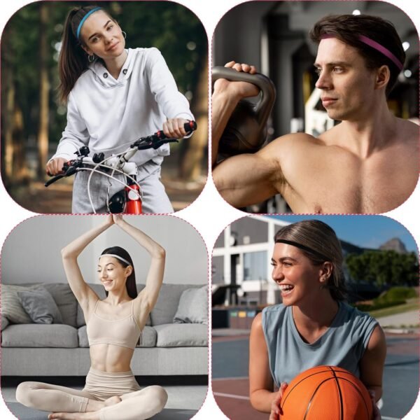 BOHUIZ Lot de 16 bandeaux de sport antidérapants pour enfants - Pour le yoga, le football, le jogging – Image 6