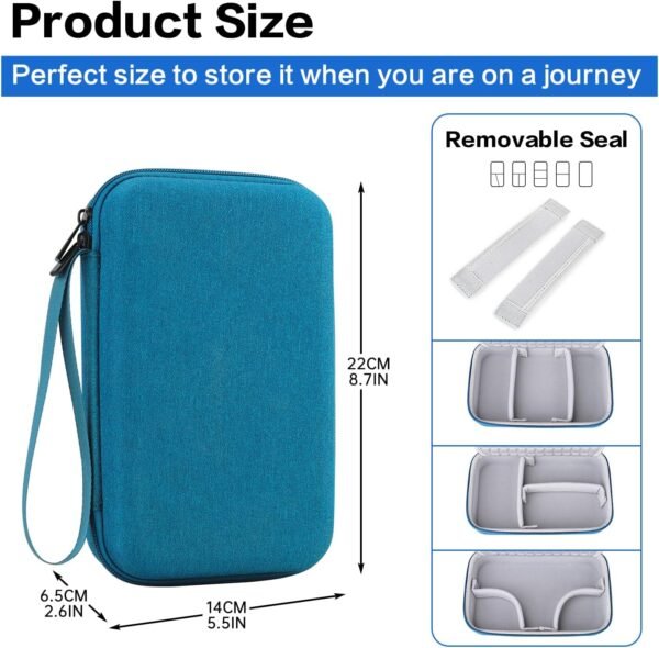 Teskyer Sac Organisateur de Câbles de Voyage, Imperméable, Coque Rigide, Meilleure Protection, Grande Capacité, Portable, Essentiels de Vacances pour Hommes Femmes, 14 x 22 x 6,5 cm, Vert foncé – Image 4