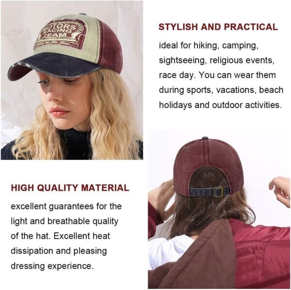 Tuopuda® Casquette de Baseball Vintage Unisexe Sport Casquette Snapback Hip-Hop Snap Back Trucker Motorcycle Cap – Image 4