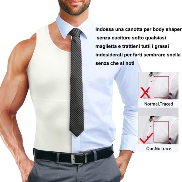 CHUMIAN Débardeur de Compression Homme Débardeur Gainant Homme Maillot de Corps Gaine Ventre Plat Gainant Minceur sous-vêtements sans Couture – Image 5
