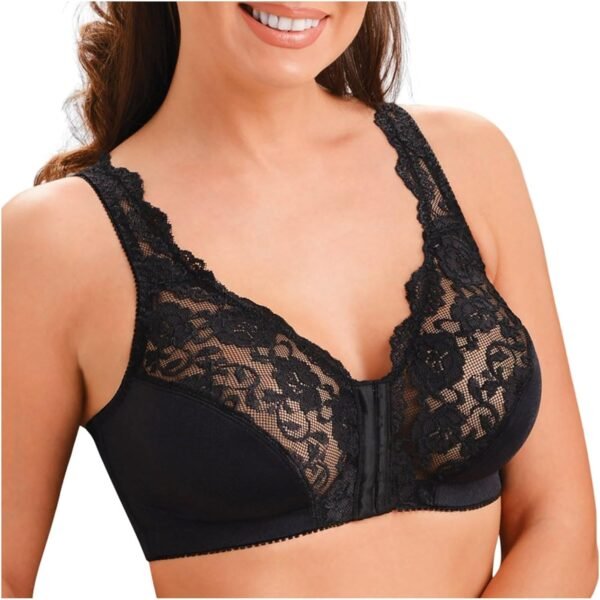 Soutien-gorge de sport avec boucle à l'avant, grande taille, sous-vêtements à armatures, bord avant, sous-vêtements en dentelle