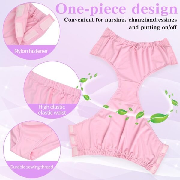 Lot de 2 slips de sous-vêtements adaptatifs faciles pour femme avec fermeture Magic Stick pour patients, personnes âgées. – Image 2