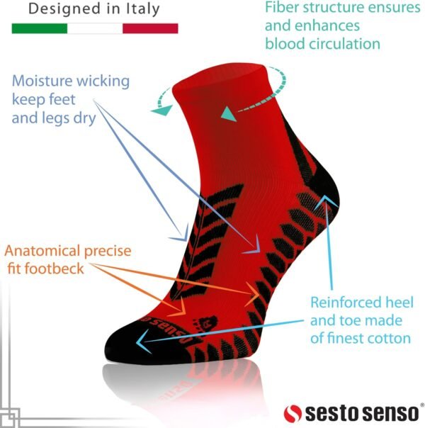 sesto senso Chaussettes Sport de Course Colorées Femme Homme Lot de 3-12 Paires – Image 5