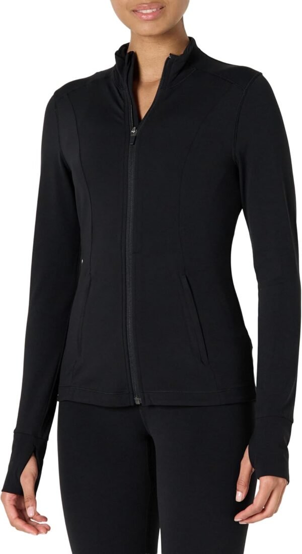 Amazon Essentials Veste Zippée Active FormFlex Ultra Douce, Coupe Ajustée Femme
