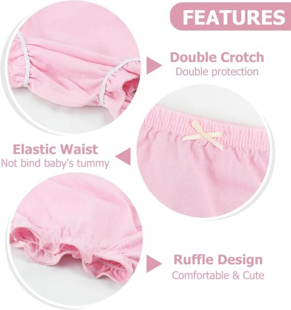 Billion Xin Caleçon confortable élégant couleur unie avec volants princesse pour bébé fille – Image 3