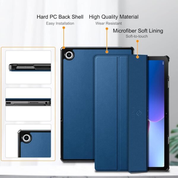 FINTIE Coque pour Lenovo M10 Plus 3rd Gen 10.6 Pouces 2022 (TB125 / TB128) - Étui Fin et Rigide Housse Pliable Légère, Protection pour Lenovo Tab M10 Plus 3ème Génération, Bleu Marine – Image 4