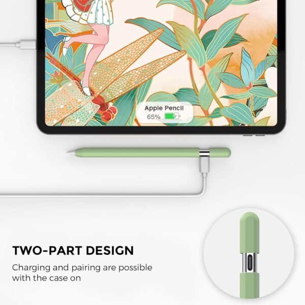 AhaStyle Coque Apple Pencil (USB-C) 2023 Housse Protectrice Ultra Fine Apple Pencil Étui Grip Antidérapant Compatible avec Apple Pencil USB C (Avocado Green) – Image 4