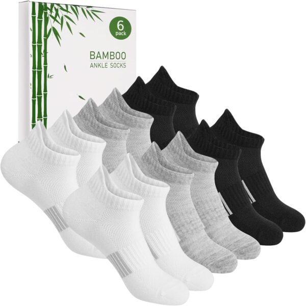 Chaussettes Basses en Bambou Femmes Socquettes 39-42/35-38, Chaussettes de Course Sport Running Dames Respirantes en Coton, 6 Paires