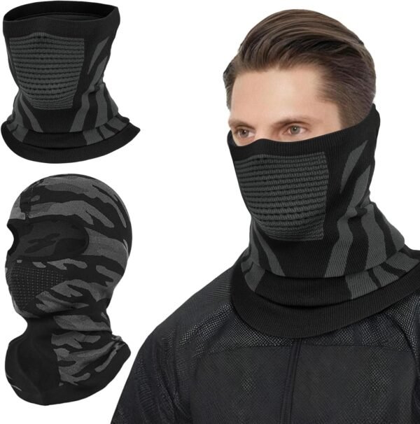Zidoley Lot de 2 cagoules de moto, coupe-vent, rafraîchissantes, demi-masques, cagoules de ski, accessoires de moto, convient pour les sports de plein air, le ski, la moto, la pêche et le cyclisme