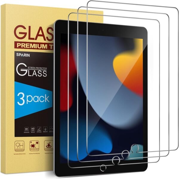 SPARIN 3 Pièces Verre Trempé Compatible avec iPad 9/8/7 (10,2 Pouces, 9ème / 8ème / 7ème Génération, Modèle 2021/2020/2019) Film de Protection Écran pour iPad 10.2", Vitre Protecteur – Image 9