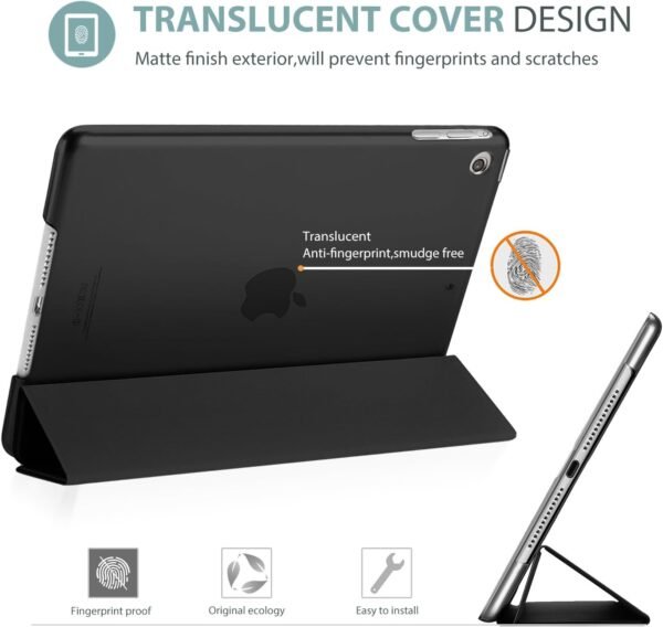 ProCase Coque Housse pour iPad Mini 1 2 3, A1432 A1454 A1455 A1489 A1490 A1491 A1599 A1600, Étui de Protection avec Support Fonction et Veille/Réveil Automatique pour iPad Mini1/2/3-7.9"-Noir – Image 4