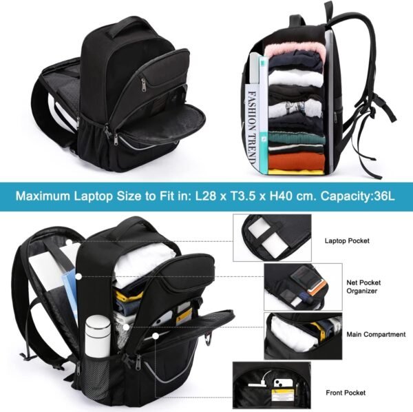 Antivol Sac à dos Ordinateur portable Homme Grande Capacité Affaires Voyage Sac à dos Loisirs Affaires – Image 3