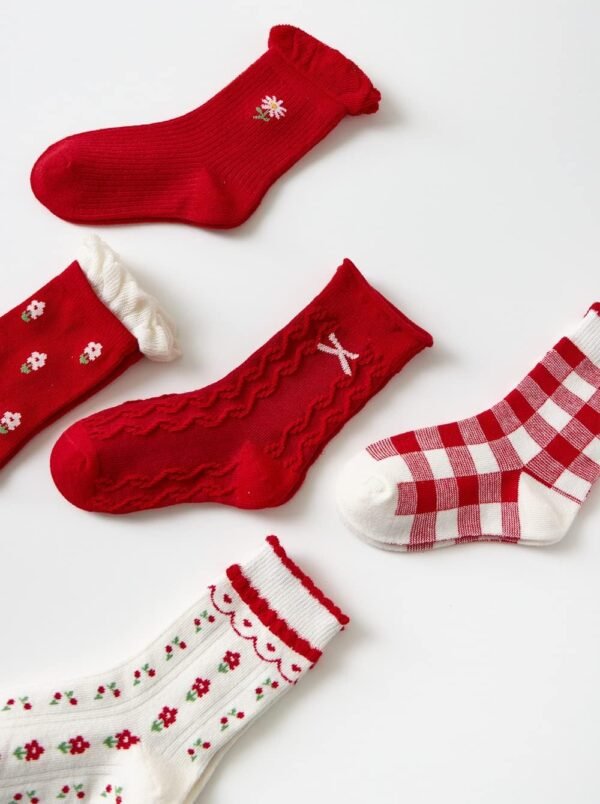 axy Lot de 5 paires de chaussettes colorées pour fille – Image 7