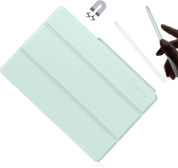 EasyAcc Étui pour Samsung Galaxy Tab S6 Lite 10,4 Pouces 2024/2022/2020 avec Verre Trempé - Ultra Mince vec Couvercle Léger Étui en Cuir PU pour Tablettes (l'herbe Verte) – Image 3