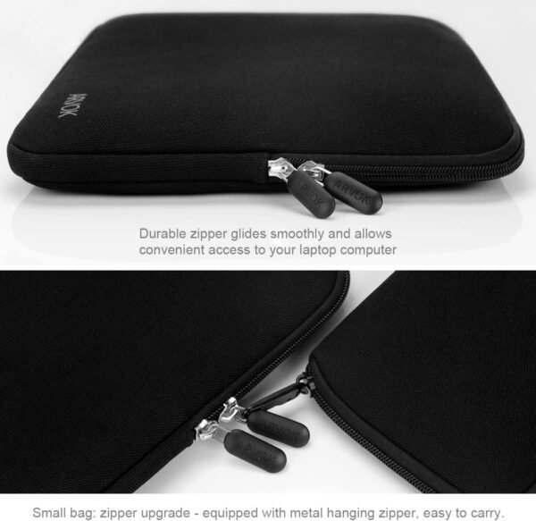 ARVOK Housse pour Ordinateur Portable 13 Pouces avec Sac supplémentaire/étui pour Ordinateur Portable en Toile résistante à l'eau/Mallette pour Tablette Ultrabook Sac de Transport – Image 4