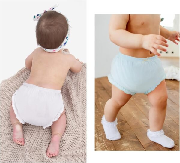 Billion Xin Caleçon confortable élégant couleur unie avec volants princesse pour bébé fille – Image 6