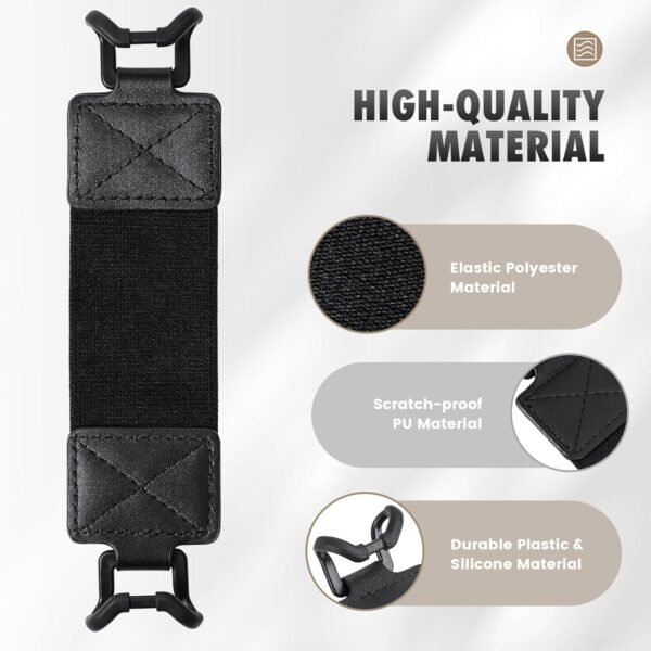 MoKo Dragonne de Sécurité pour 6-8" Kindle eReaders Fire Tablet - Kobo/Voyaga/Sony Kindle E-Book Tablet, Sangle Haute-Élastique Polyvalente Légère Support Antidérapante, Sangle Noire, Noir – Image 3