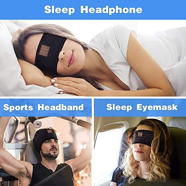 Bandeau Bluetooth Sommeil,Casque de Sommeil Bandeau Bluetooth,Bandeaux de Sport avec Haut-Parleur Mince, Bandeau Casque Bluetooth pour Dormir, Voyager, Courir, Méditer – Image 5