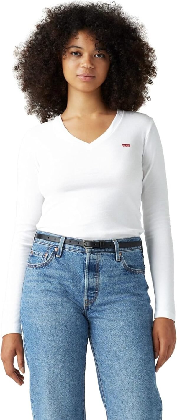 Levi's Essential Housemark Long-Sleeve Vneck T-Shirt Femme