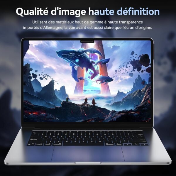 Filtre de Confidentialité pour MacBook Air 13.6 Pouces (2022-2025,M2,M3,M4),Amovible Protection Ecran Filtre Anti Espion Lumière Bleu Reflet,Laptop Privacy Screen pour Mac Air 13 (A3240,A3113,A2681) – Image 4