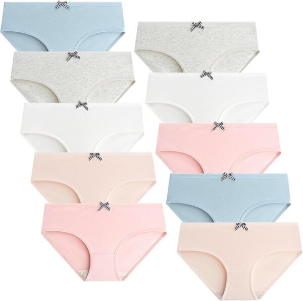 Domee Culotte Shorty sous-vêtement Coton Ado Fille Lot de 10