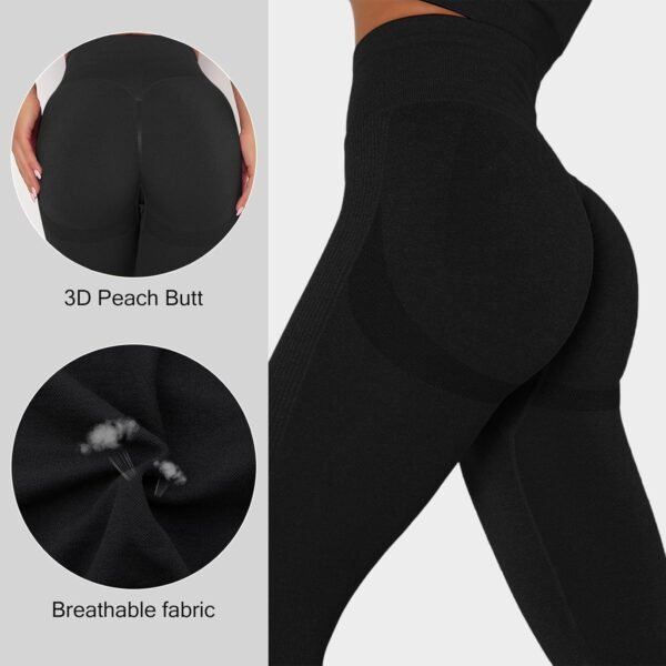 Zilams Legging de Sport de Compression Femme Taille Haute Scrunch Butt Leggings Push Up Fitness Pantalon de Sport Yoga Opaque sans Couture Slim Fit – Image 6
