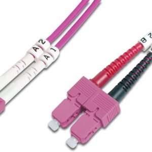 DIGITUS DK-2532-10-4 - Câble à fibre optique OM4 - 10 m - LC à SC - câble à fibre optique duplex - 1/10/40/100 Gbit/s - câble LAN à fibre optique multimode MM - Type de fibre : 50/125 µ - Violet