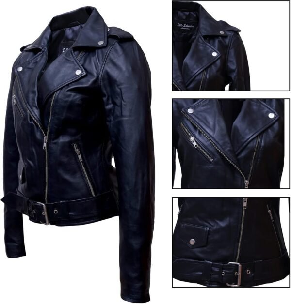 Urban Leather Blouson pour Femme en Cuir d'Agneau – Image 4