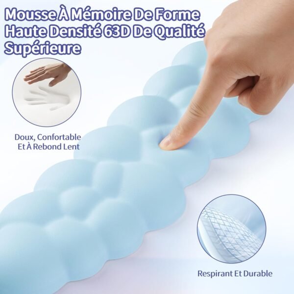 Sushret Cloud Repose-poignet pour clavier avec mousse à mémoire de forme de cuir synthétique, accoudoir mignon pour soutien de la paume, accessoires de bureau pour PC/jeux/configuration de – Image 4