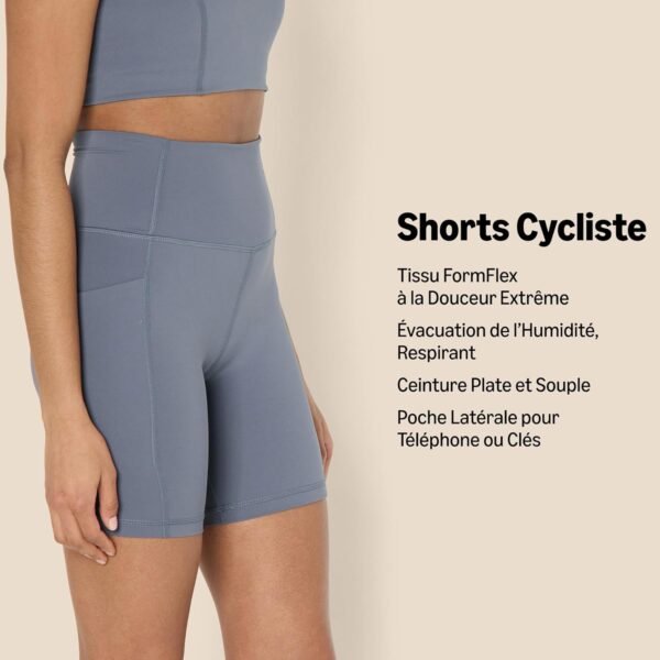 Amazon Essentials Short Cycliste Active FormFlex Ultra Doux avec Poches, Taille Haute, 18cm Femme – Image 2