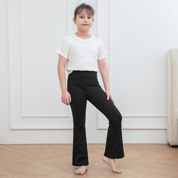 KAKU NANU Lot de 2 Legging Fille Pantalon Yoga Taille Haute Bootcut Pantalon D'entraînement de Yoga Pilates Leggings Jogging,Danse,Casual,Fitness,Sport Décontracté – Image 2