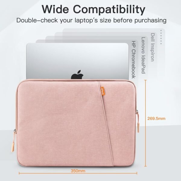 JETech Housse Ordinateur Portable pour 14 Pouces MacBook Air/Pro, MacBook Pro M4 / M3 / M2 / M1 2021-2024, Étui Sacoche Étanche avec Poche Portable, Compatible avec 14 Pouces Carnet (Or Rose) – Image 2