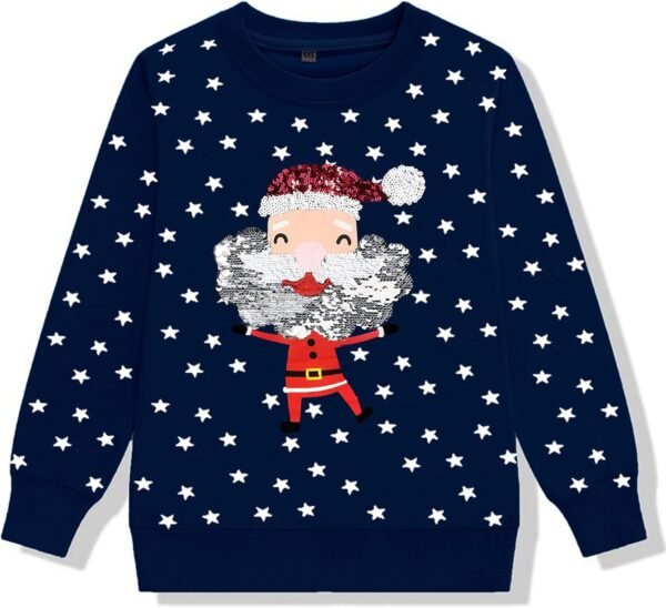 Kids Christmas Jumpers 1-7 Years Boys Girls Xmas Sweatshirts Jumper Toddler Santa Claus Reindeer Tops Present Baby T-Shirts Long Sleeve Cotton Outfits Gifts Tees Crew Neck Casual Winter Clothes – Image 7