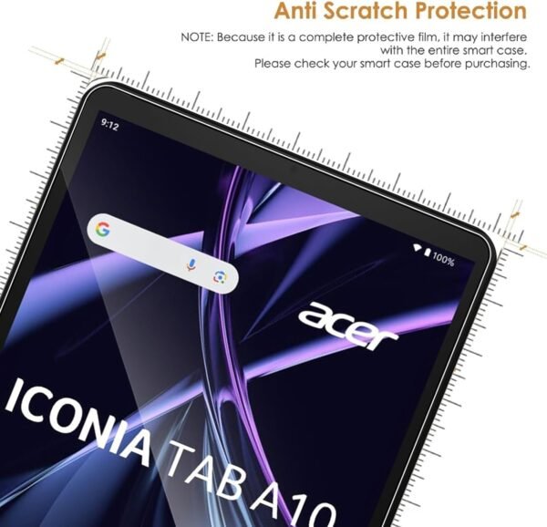 GEJEFA Verre Trempé pour Acer Iconia Tab A10 10.1 Pouces, 2 Pièces 9H Dureté Anti-Rayures [Haute Définition] [Sensibilité Tactile] Protection Écran pour Acer Iconia Tab A10 – Image 6